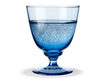 Holmegaard Flow glass p? fot 35 cl Bl?