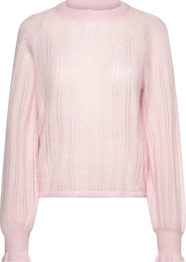 YAS Yasorima Ls Wool Blend Knit Pullover   Pink   M