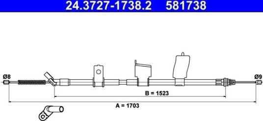 ATE 24.3727 1738.2 Tautrekk håndbremse