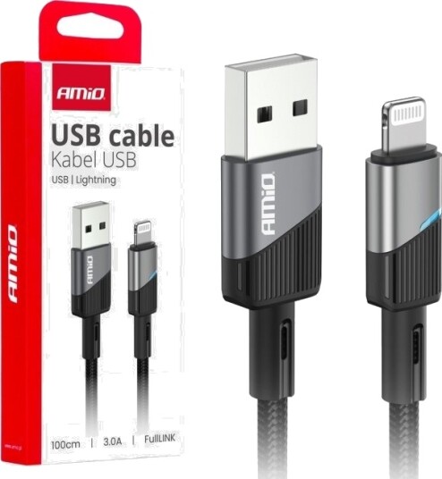 Usb Amio Usb-A Til Lightning-Kabel 1 M Svart