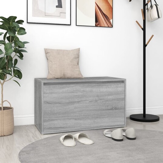 vidaXL Gangbenk 80x40x45 cm grå sonoma konstruert tre vidaXL Gangbenk 80x40x45 cm grå sonoma konstruert tre