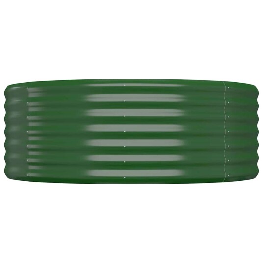 vidaXL Plantekasse pulverlakkert stål 100x100x36 cm grønn