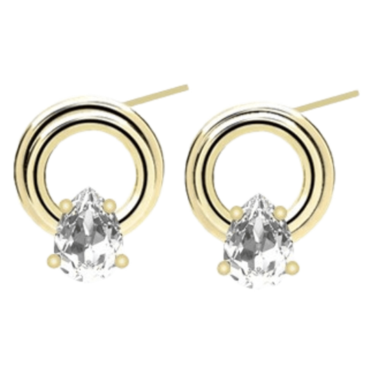 Snö Of Sweden Callie Plain Crystal Circle Ear Gold Clear Onesize Snö Of Sweden Callie Plain Crystal Circle Ear Gold Clear Onesize