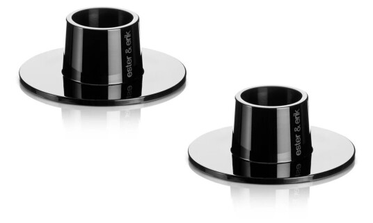 Ester & Erik Svart Lysestake 2-pk – Polert Design