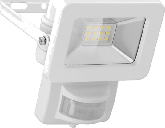 Goobay Utendørs LED-lyskaster 10 W med bevegelsesdetektor med 850 lm nøytralt hvitt lys (4000 K) PIR-sensor med ON/OFF-funksjon og M16-kabelgjennomføring egnet for utendørs bruk (IP44)