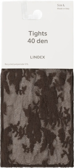 Lindex Tights In Lace 40 Denier Brown XS