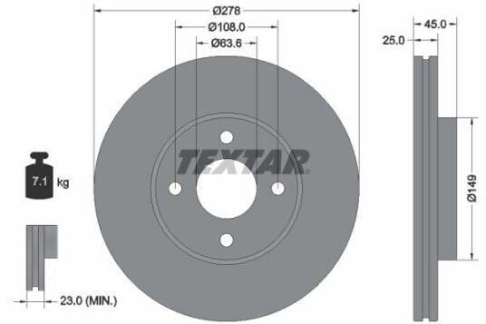 Bremseskive TEXTAR 92159003 Bremseskive TEXTAR 92159003