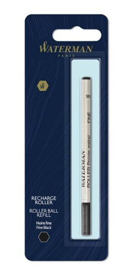 Waterman Carène Deluxe Rollerball Pen – Gloss Black & Silver, 23k Gold Clip, Gift Boxed