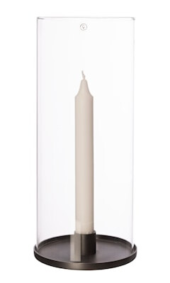 Lyslykt/Lysestake for kronlys 28 cm Svart/Klart glass Lyslykt/Lysestake for kronlys 28 cm Svart/Klart glass