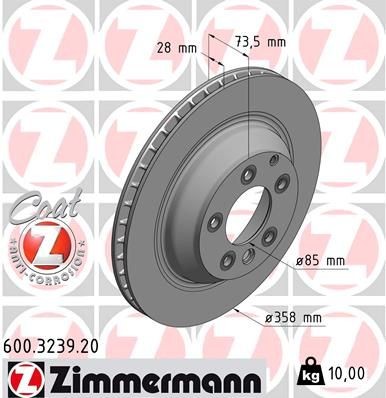 Bremseskive ZIMMERMANN 600.3239.20