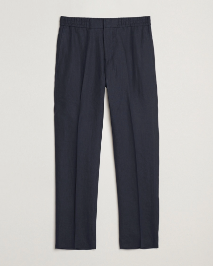 Tiger of Sweden Tannen Linen Drawstring Trousers Midnight Blue
