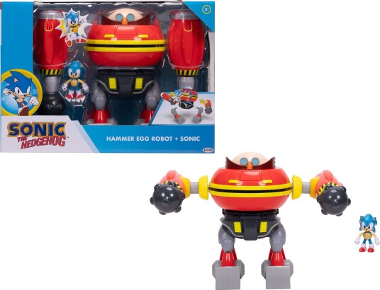 Sonic the Hedgehog Lekesett – 6,5 cm – Hammer Egg Robot + Sonic