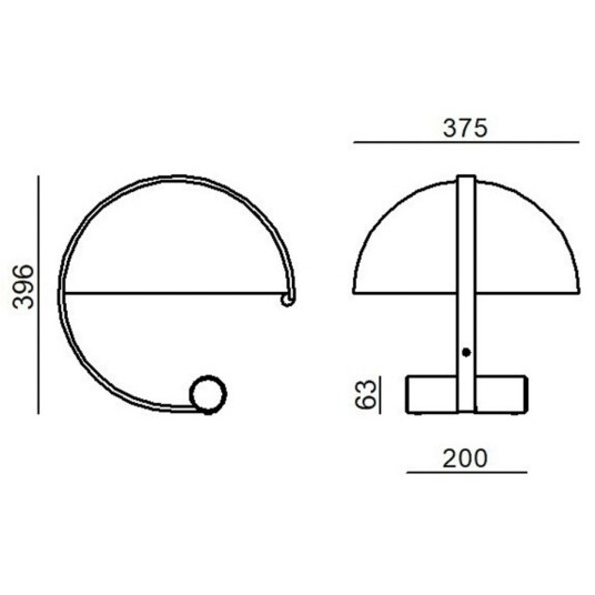 Stilnovo Meta LED bordlampe svart høyde 37,5 cm   Stue 37.5 Svart