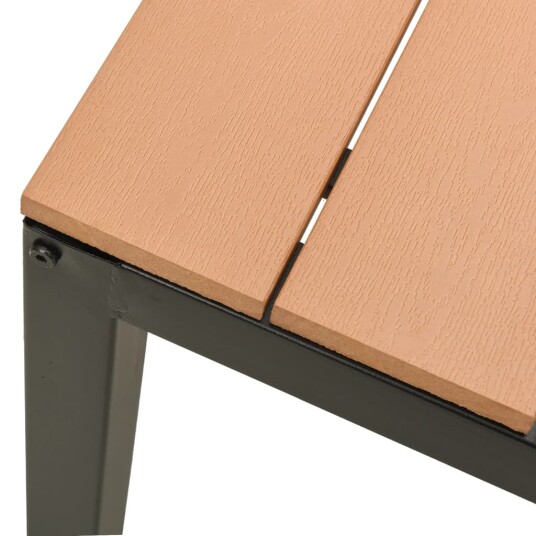 vidaXL Hagebenk 110 cm stål og WPC brun og svart vidaXL Hagebenk 110 cm stål og WPC brun og svart