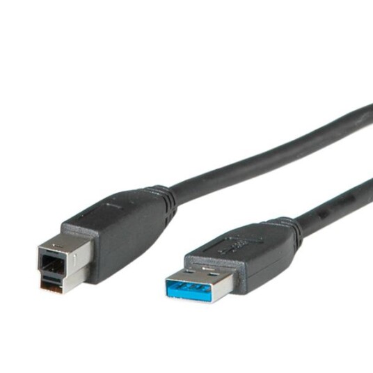 Roline USB 3.0 Kabel Type A til B 0,8 M Sort