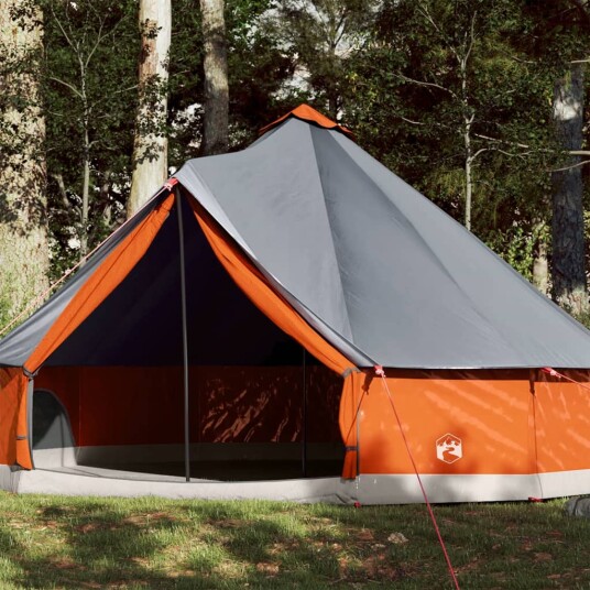  Familietelt tipi for 12 personer grå og oransje vanntett