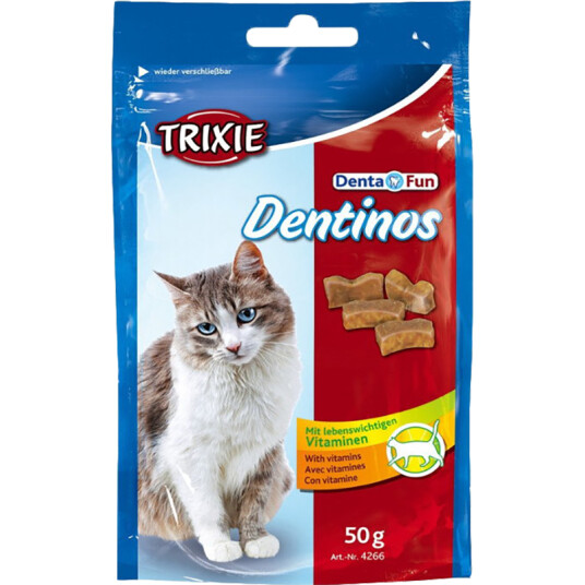 Trixie Denta Fun Dentinos Tannvennlig Kattegodteri med Vitaminer 50 g Trixie Denta Fun Dentinos Tannvennlig Kattegodteri med Vitaminer 50 g