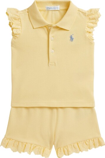 Polo Ralph Lauren Sett T skjorte/Shorts Bird Yellow Polo Ralph Lauren 1 år 80 Shorts Gul