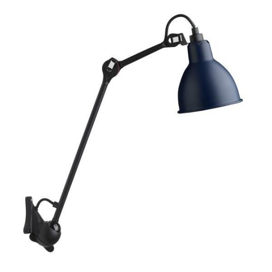 Lampe Gras N222 Vegglampe Matt Sort & Matt Blå