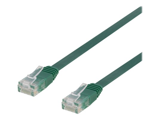 Deltaco Cat6A RJ-45 Koblingskabel 1 m Grønn U/UTP Flat