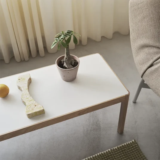 Muuto Workshop sofabord 43 x 120 cm Warm Grey Linoleum
