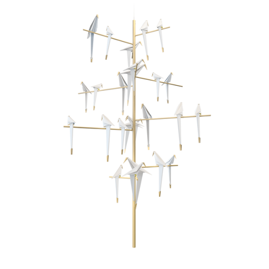 Moooi Abbor Light Tree Taklampe Messing/ Hvit