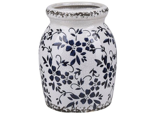 Beliani Vase 18 Cm Hvit/blå Amida