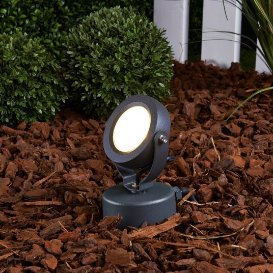 Lucande Utendørs Gavin LED-spotlys i grafittgrå, 1 x 7 W Lucande Utendørs Gavin LED-spotlys i grafittgrå, 1 x 7 W