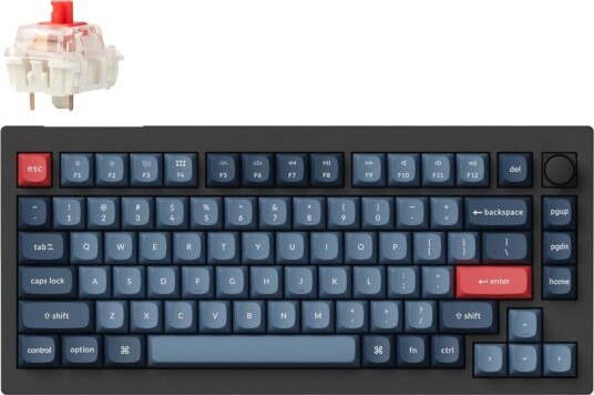 Keychron V1 Max Trådløst Gaming Tastatur 75% med Gateron Jupiter Red og RGB Bakgrunnsbelysning - Karbon Sort Keychron V1 Max Trådløst Gaming Tastatur 75% med Gateron Jupiter Red og RGB Bakgrunnsbelysning - Karbon Sort