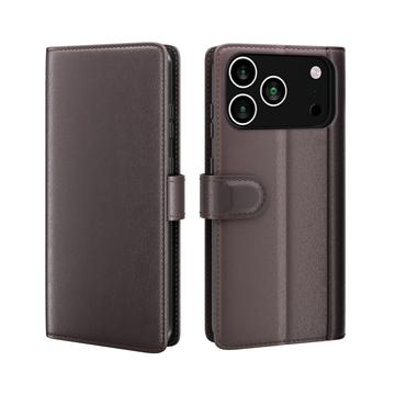 iPhone 17 Pro Max Lommebok deksel i Lær med Stativ   Brun
