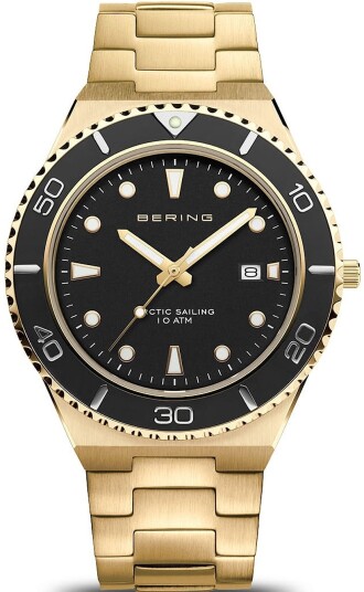 Bering Herreklokke 18940 732 Classic Sort/Gulltonet stål Ø43 mm