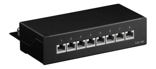 CAT 6a Mini/Desktop Patch Panel 8 Port black