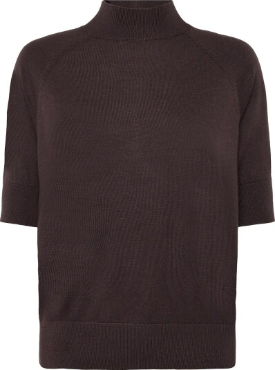 Reiss Sienna Merino Heavyweight Tee - GRAPE BURGUNDY - L