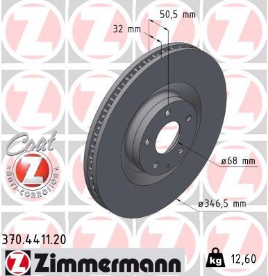 Bremseskive ZIMMERMANN 370.4411.20