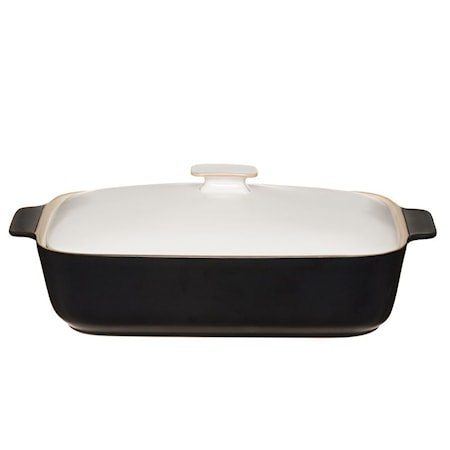 Ovnsform med lokk 3 liter 36 x 21,5 cm Svart/Hvit Ovnsform med lokk 3 liter 36 x 21,5 cm Svart/Hvit