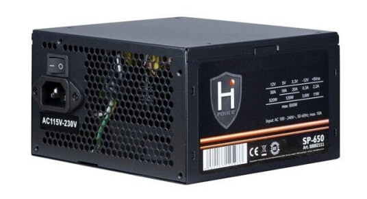 Inter-Tech HiPower SP-650 Strømforsyning (PSU) - 650 Watt - 120 mm - 80 Plus