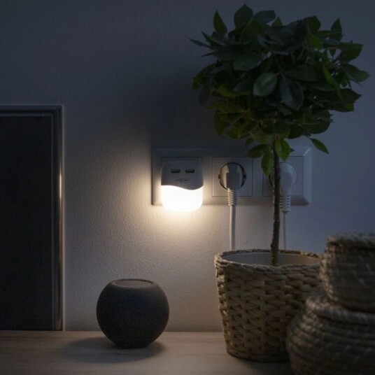 Smartsaker Nattlampe med USB-porter
