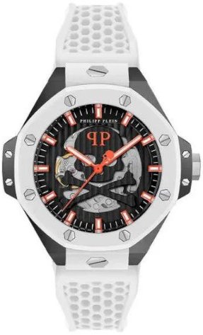 Philipp Plein Herreklokke PWPFA0724 The Skeleton Sort/Gummi Ø46 mm Philipp Plein Herreklokke PWPFA0724 The Skeleton Sort/Gummi Ø46 mm