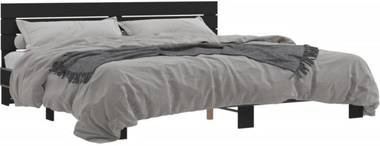 Sengeramme svart 180x200 cm konstruert tre og metall 8721102614286