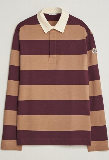 Moncler Striped Rugby Sweater Brown/Burgundy