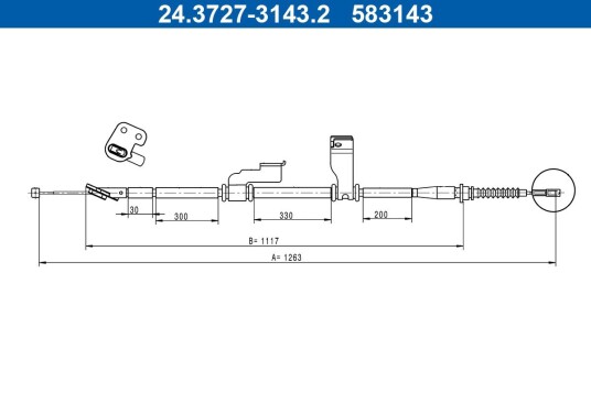 Tautrekk, håndbremse ATE 24.3727-3143.2