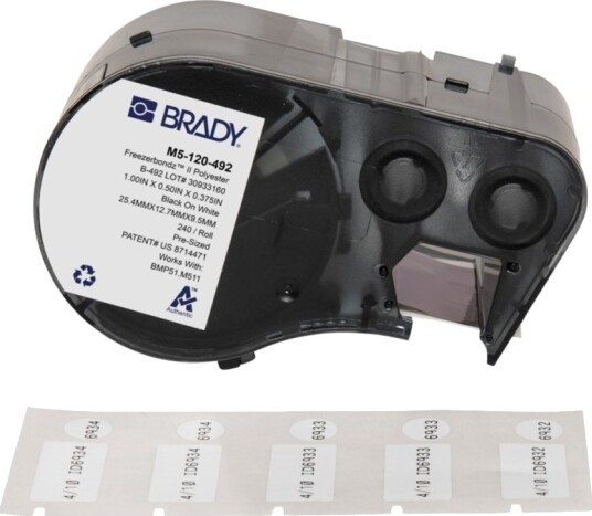 Brady Freezerbondz Ii Polyester Matt Permanent Akryl Adhesiv Svart På Hvitt 25.4 X 12.7 Mm 240 EtikettEr 1 RullEr X 240 Flerbruks Merkelapper For Brady Bmp51 Bmp53 M510 M511 Brady Freezerbondz Ii Polyester Matt Permanent Akryl Adhesiv Svart På Hvitt 25.4 X 12.7 Mm 240 EtikettEr 1 RullEr X 240 Flerbruks Merkelapper For Brady Bmp51 Bmp53 M510 M511