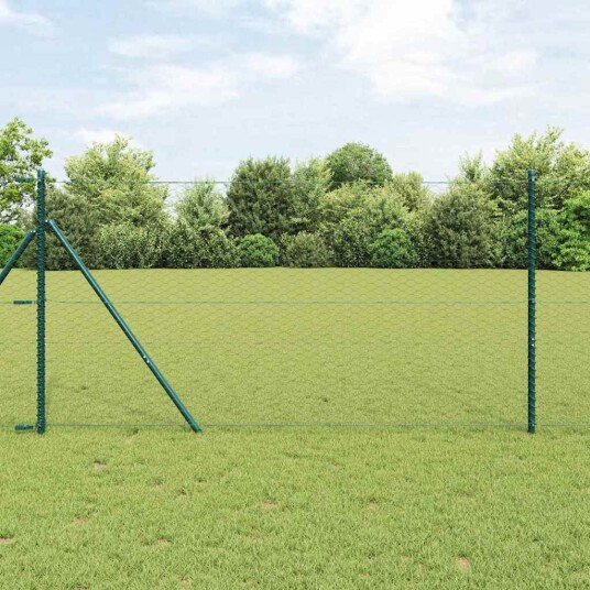 vidaXL Utendørs sekskantet gjerde-fest 100 x 1,4 m PVC-belagt stål Grå