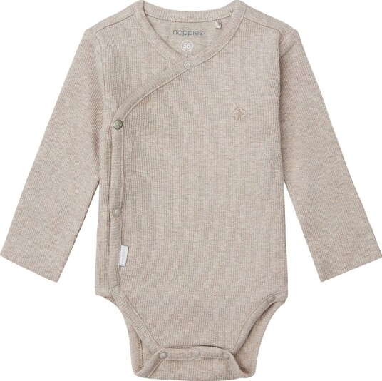 Noppies U Romper Rib Nino Ls   P757 TAUPE MELANGE   44