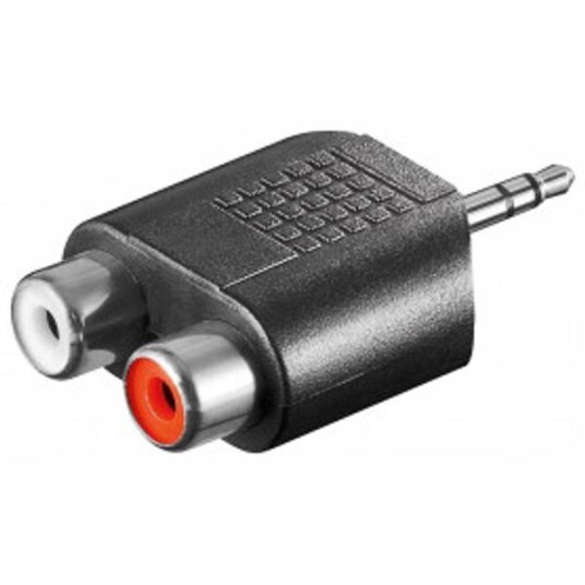 Stereo Lydadapter - 3.5mm aux Mini-Jack stereokontakt til 2 x RCA