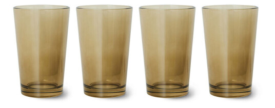 HK Living 70's glassware teglass 20 cl 4-pakning Mud brown HK Living 70's glassware teglass 20 cl 4-pakning Mud brown