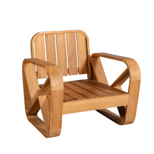 Stockamöllan Bålamöllan lenestol Teak med beige pute Inkl. puter Natur Stockamöllan Bålamöllan lenestol Teak med beige pute Inkl. puter Natur