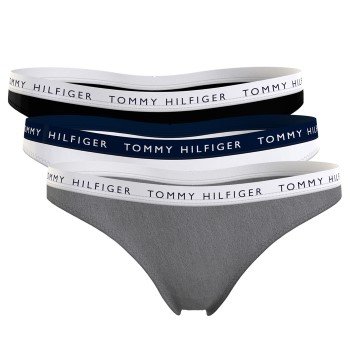 Tommy Hilfiger Truser 3P Recycled Essentials Thong Svart/grå X-Large Dame