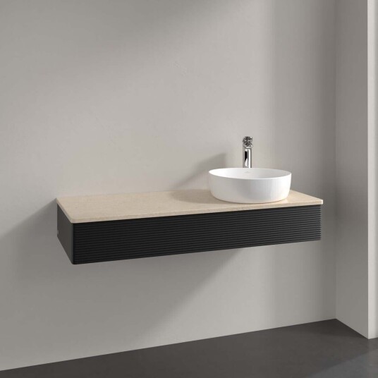 Villeroy & Boch  Antao Servantskap med 1 skuff 120x50x19 cm m/lys Sort Matt/Crème