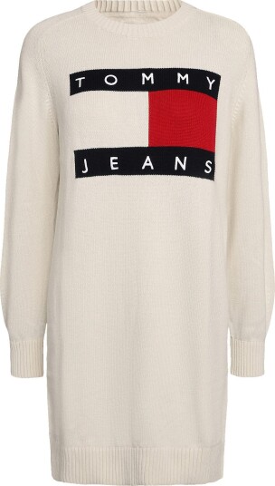 Tommy Jeans Tjw Sweater Flag Dress Ext Cream XL